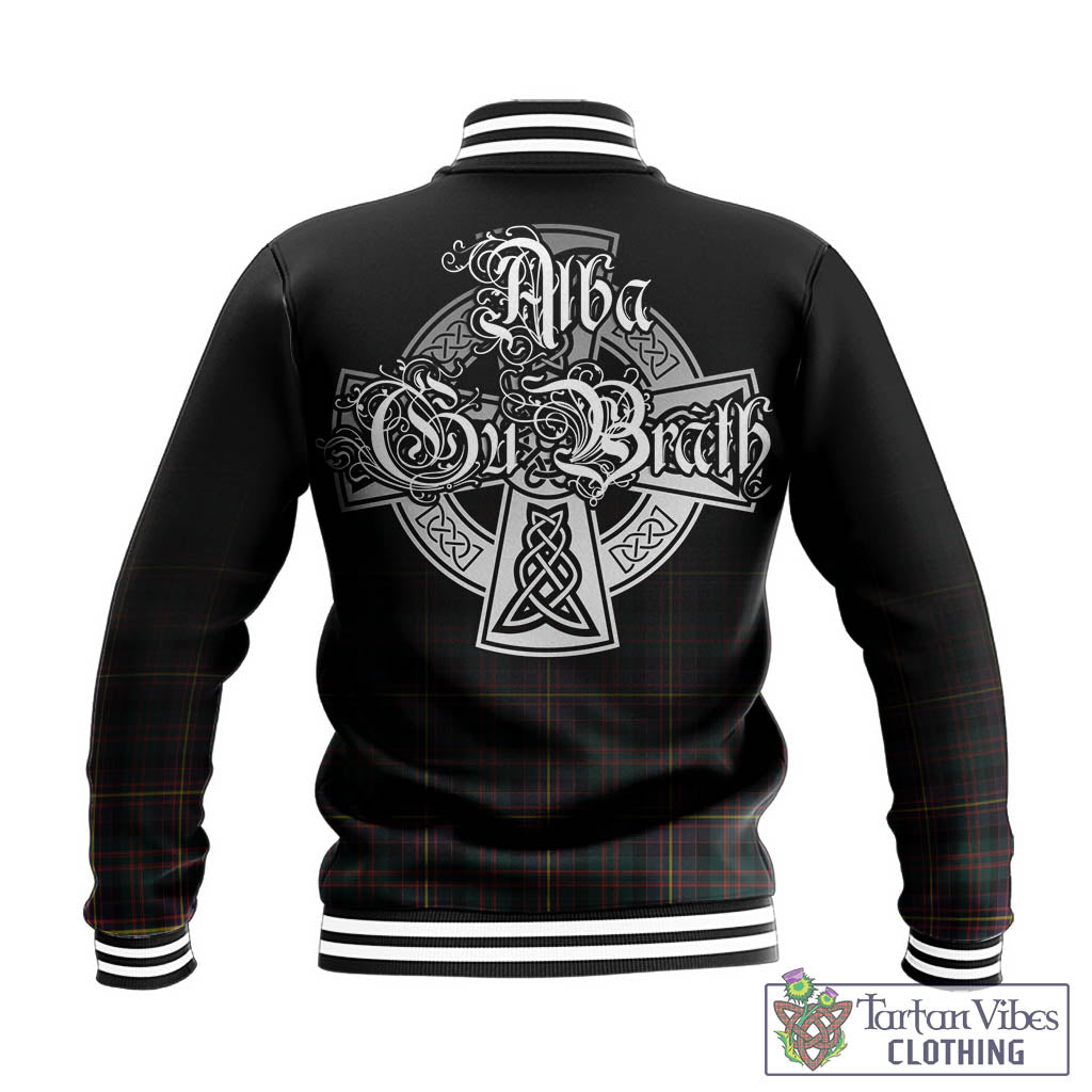 Tartan Vibes Clothing Cameron Highlanders of Ottawa Tartan Baseball Jacket Featuring Alba Gu Brath Family Crest Celtic Inspired