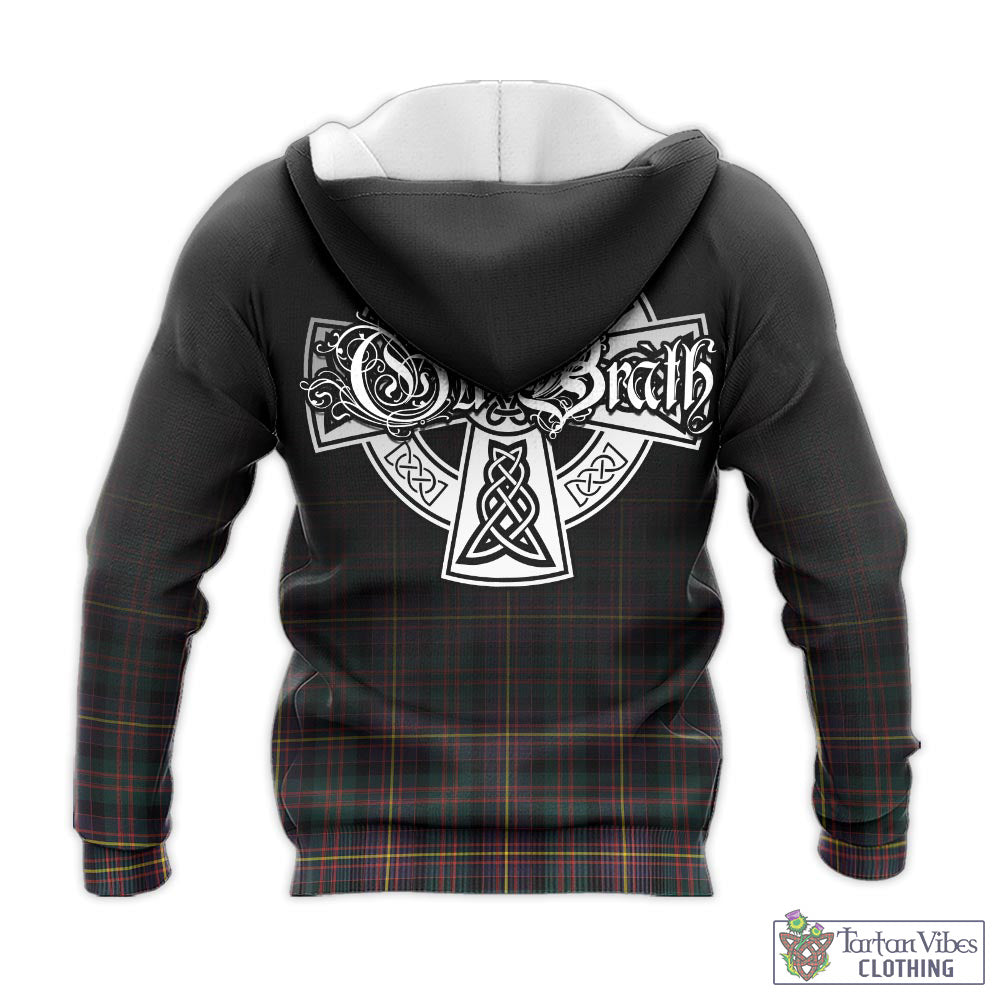 Tartan Vibes Clothing Cameron Highlanders of Ottawa Tartan Knitted Hoodie Featuring Alba Gu Brath Family Crest Celtic Inspired