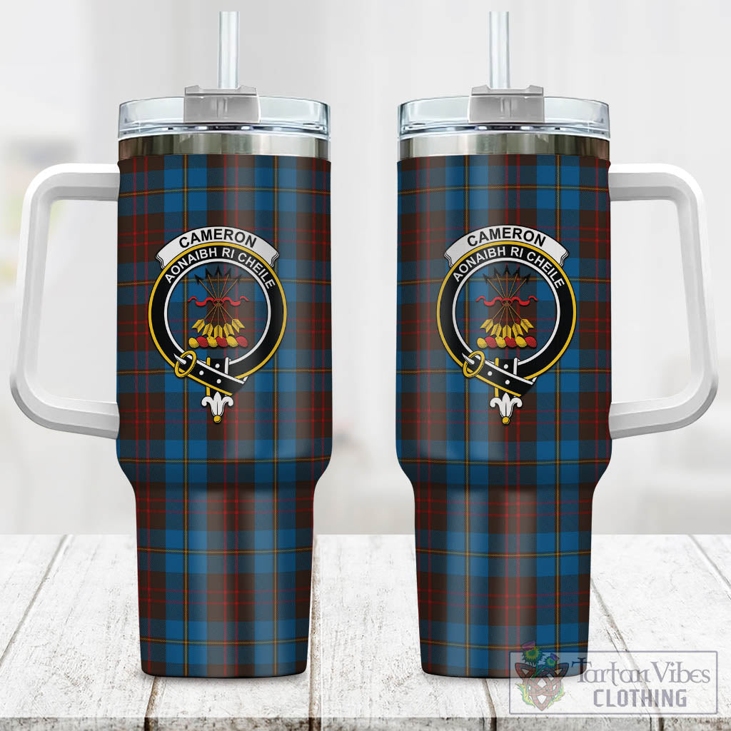 Tartan Vibes Clothing Cameron Hunting Tartan and Family Crest Tumbler with Handle