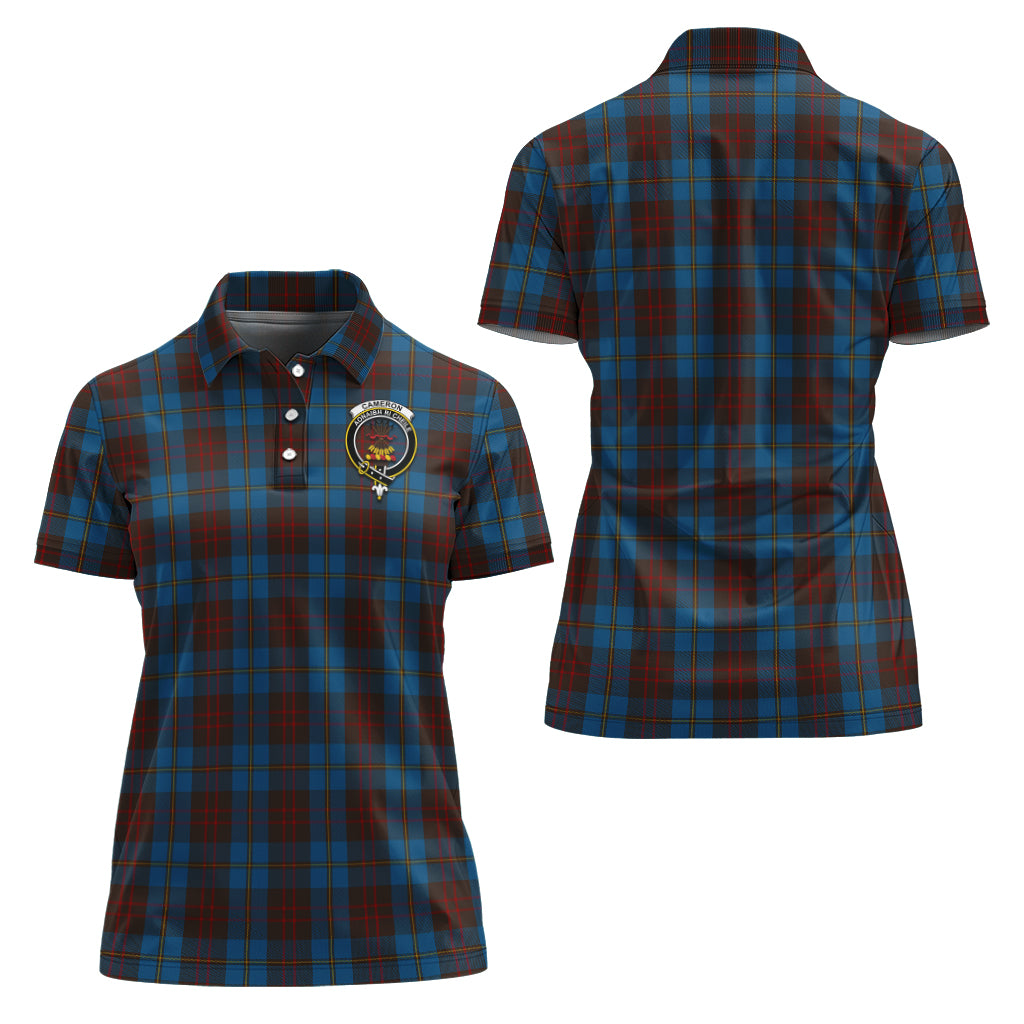 Cameron Hunting Tartan Polo Shirt with Family Crest For Women Women - Tartan Vibes Clothing