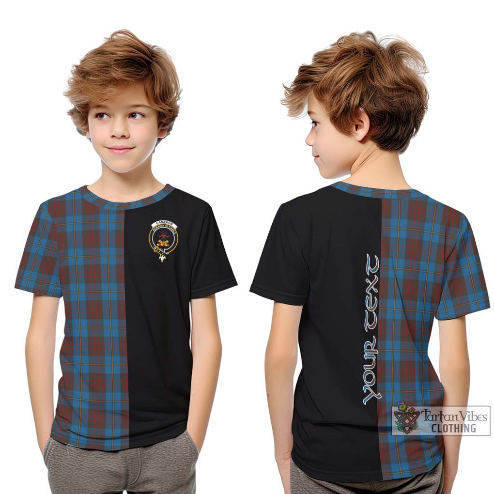 Cameron Hunting Tartan Kid T-Shirt with Family Crest and Half Of Me Style Youth XL Size14 - Tartanvibesclothing Shop