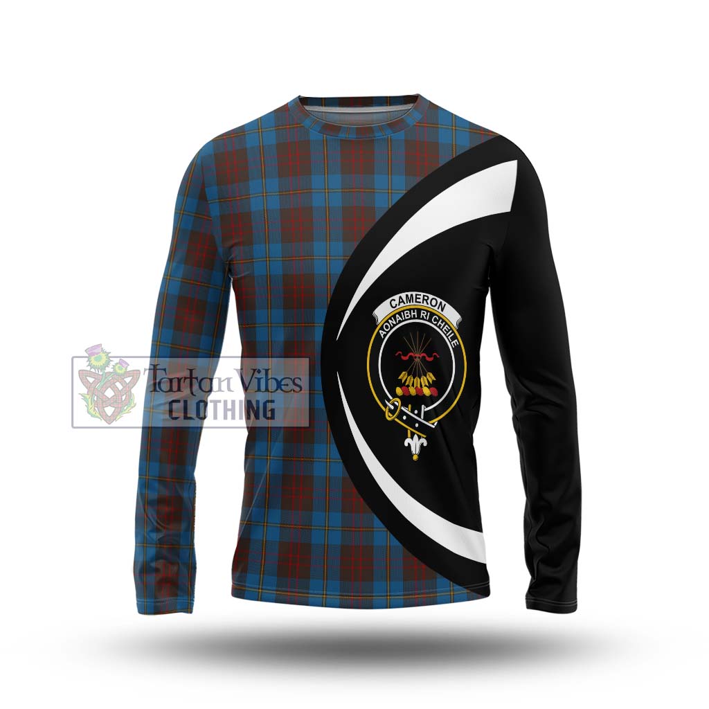 Cameron Hunting Tartan Long Sleeve T-Shirt with Family Crest Circle Style Unisex - Tartan Vibes Clothing