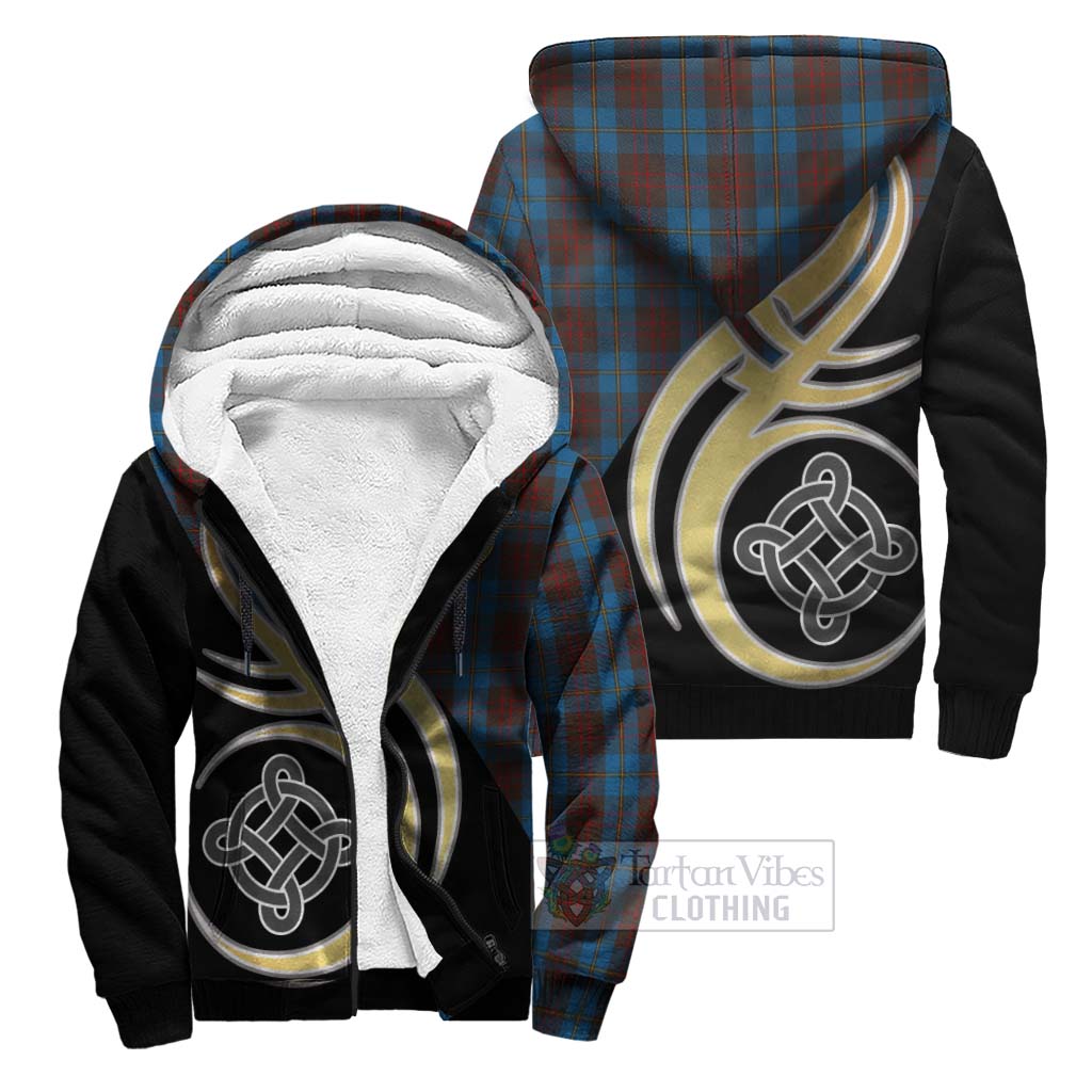 Cameron Hunting Tartan Sherpa Hoodie with Family Crest and Celtic Symbol Style Unisex S - Tartan Vibes Clothing