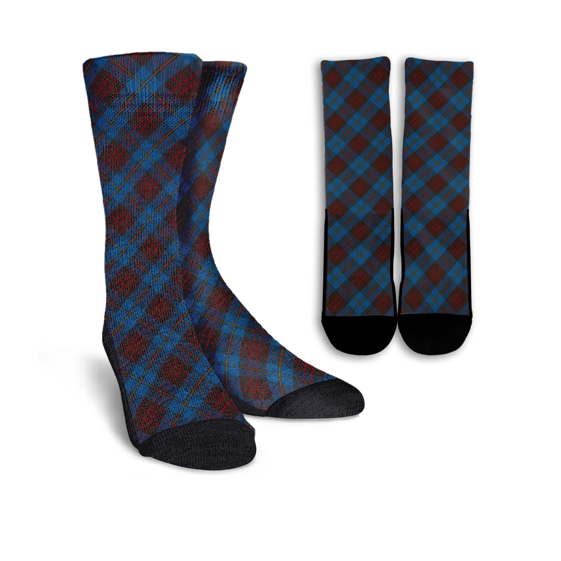 Cameron Hunting Tartan Crew Socks Cross Tartan Style - Tartanvibesclothing