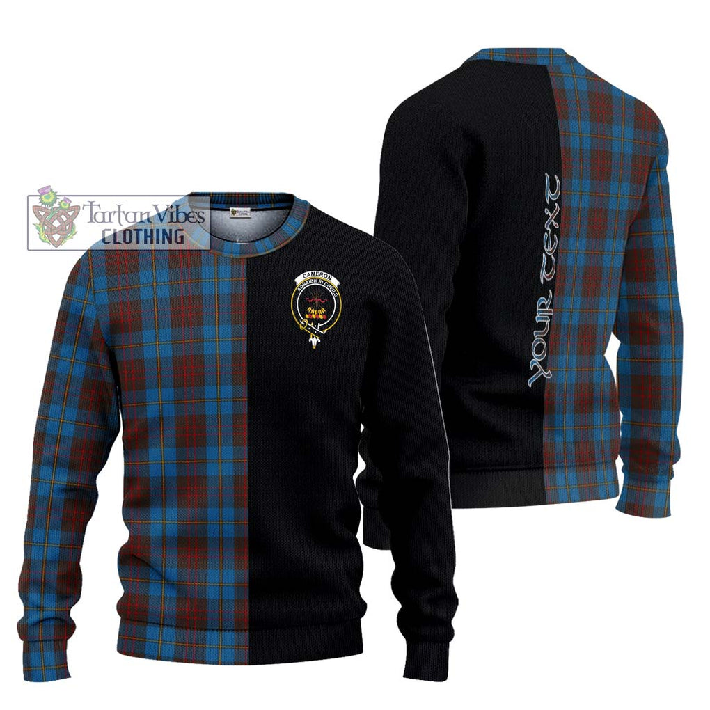 Cameron Hunting Tartan Knitted Sweater with Family Crest and Half Of Me Style Unisex - Tartanvibesclothing Shop