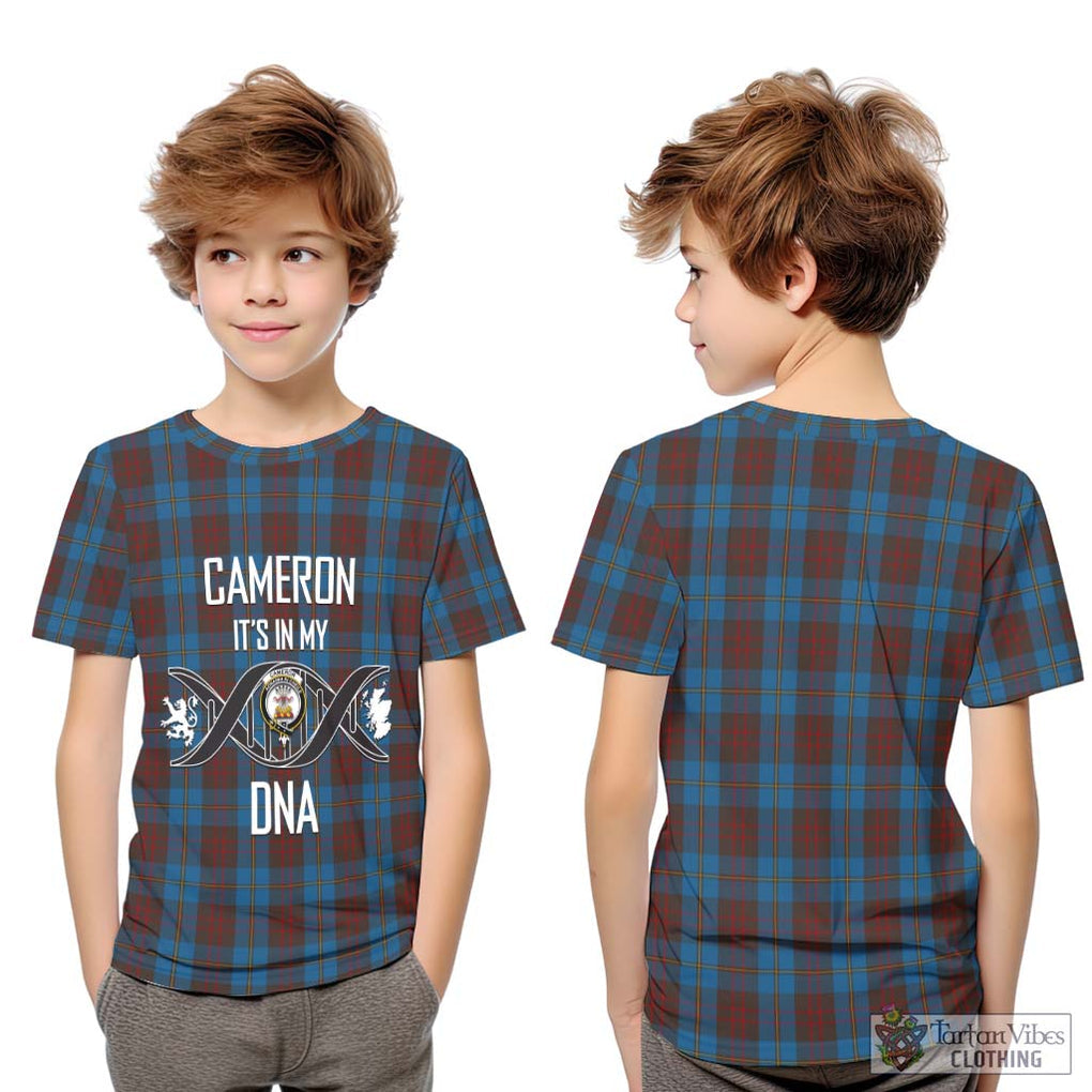 Cameron Hunting Tartan Kid T-Shirt with Family Crest DNA In Me Style Youth XL Size14 - Tartanvibesclothing Shop