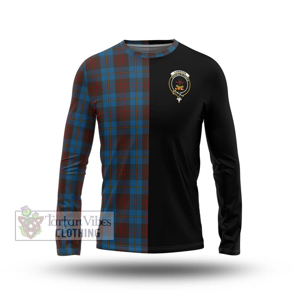 Cameron Hunting Tartan Long Sleeve T-Shirt with Family Crest and Half Of Me Style Unisex - Tartanvibesclothing Shop