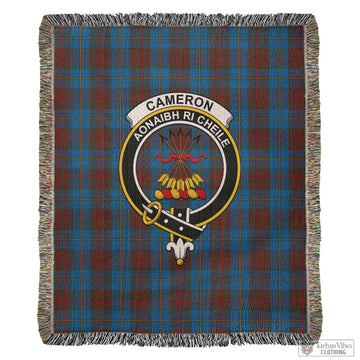 Cameron Hunting Tartan Woven Blanket with Family Crest