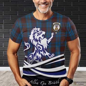 Cameron Hunting Tartan T-Shirt with Alba Gu Brath Regal Lion Emblem