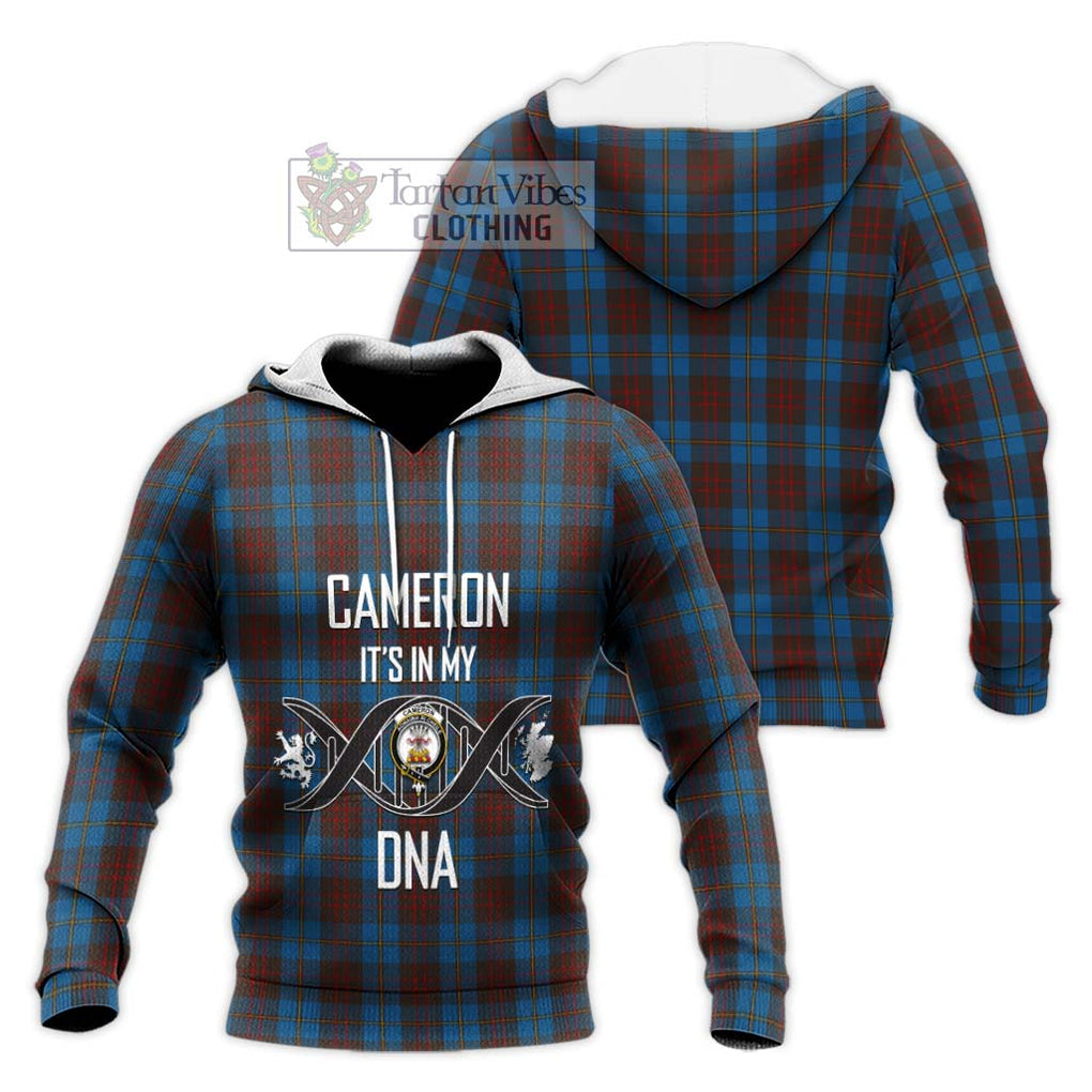 Cameron Hunting Tartan Knitted Hoodie with Family Crest DNA In Me Style Unisex Knitted Pullover Hoodie - Tartanvibesclothing Shop