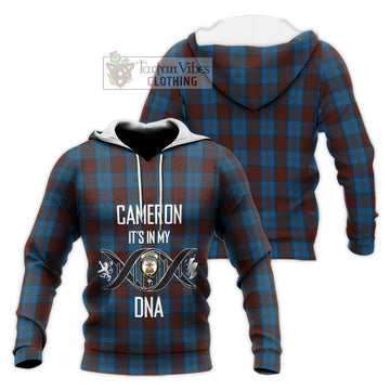 Cameron Hunting Tartan Knitted Hoodie with Family Crest DNA In Me Style