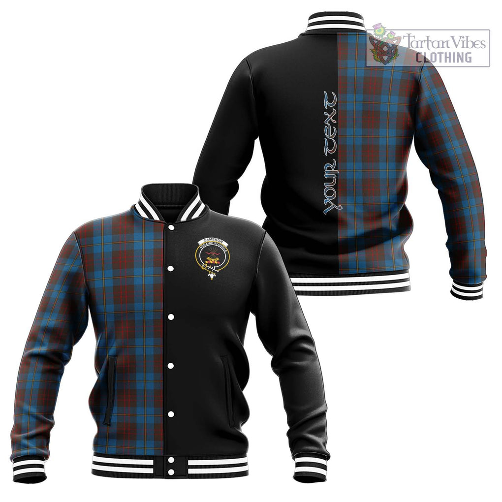 Cameron Hunting Tartan Baseball Jacket with Family Crest and Half Of Me Style Unisex - Tartanvibesclothing Shop