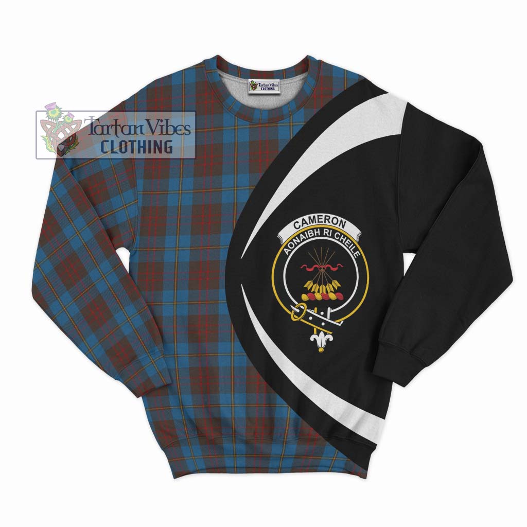 Cameron Hunting Tartan Sweatshirt with Family Crest Circle Style Unisex - Tartan Vibes Clothing