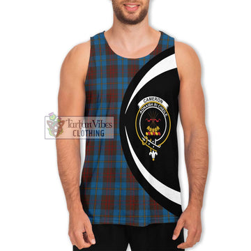 Cameron Hunting Tartan Men's Tank Top with Family Crest Circle Style