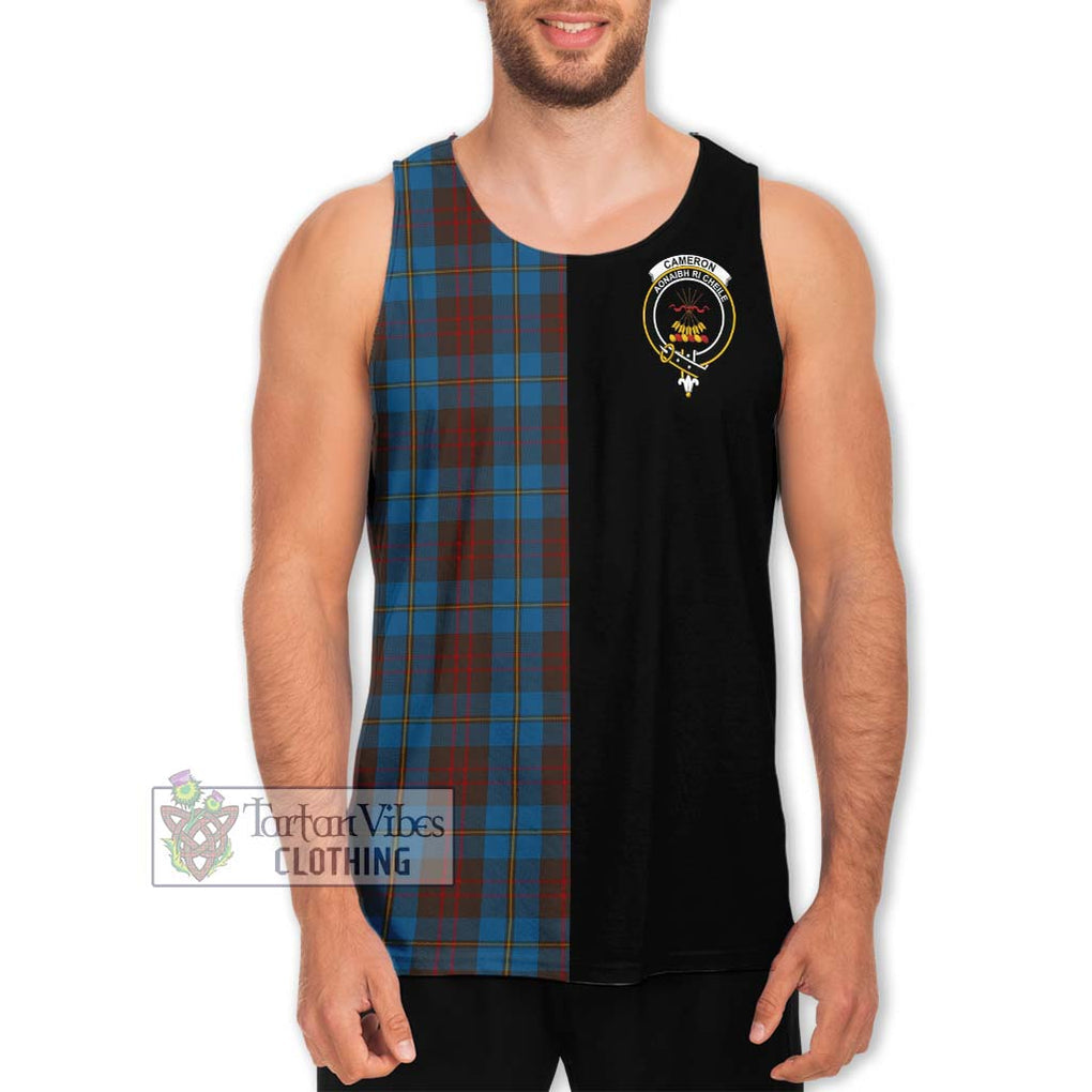 Cameron Hunting Tartan Men's Tank Top with Family Crest and Half Of Me Style Men - Tartanvibesclothing Shop