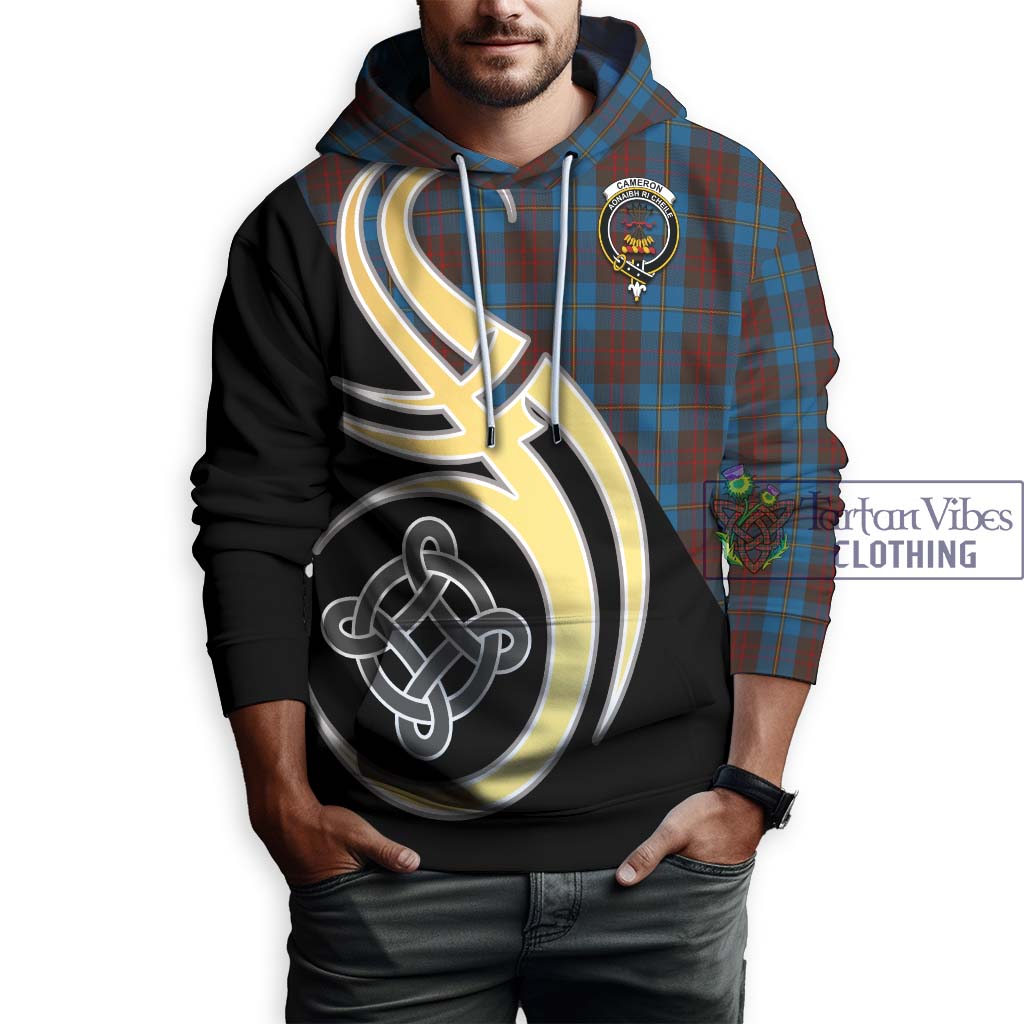 Cameron Hunting Tartan Hoodie with Family Crest and Celtic Symbol Style Zip Hoodie - Tartan Vibes Clothing