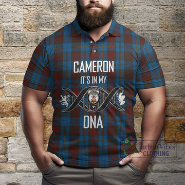 Cameron Hunting Tartan Polo Shirt with Family Crest DNA In Me Style