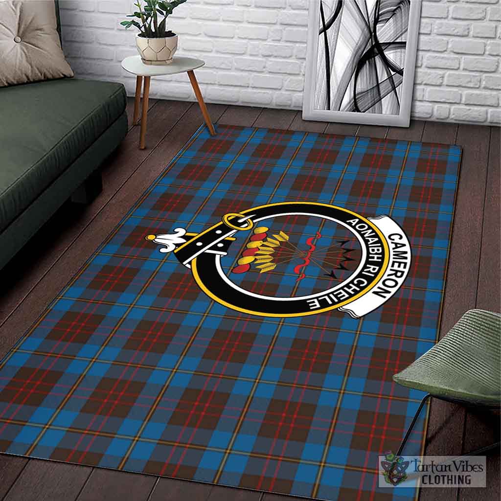 Tartan Vibes Clothing Cameron Hunting Tartan Area Rug with Family Crest