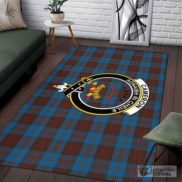 Cameron Hunting Tartan Area Rug with Family Crest