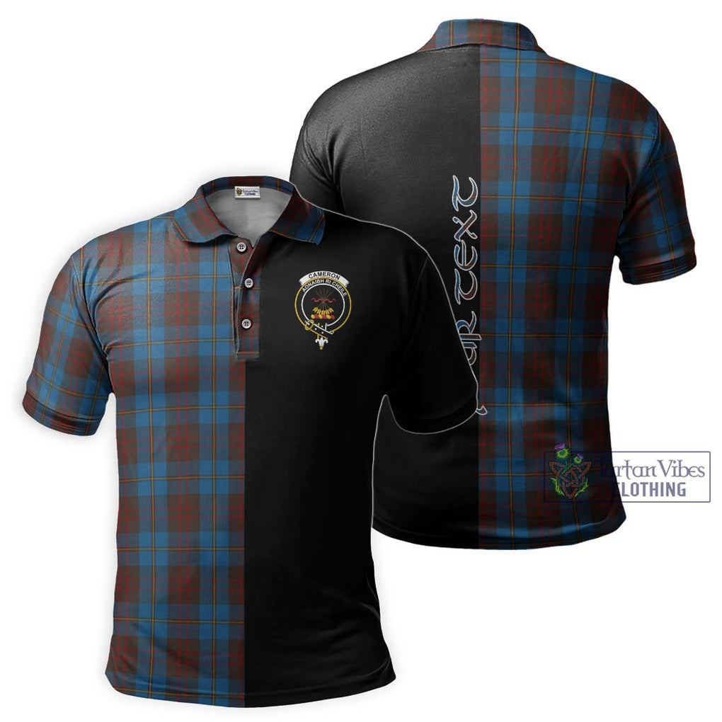 Cameron Hunting Tartan Polo Shirt with Family Crest and Half Of Me Style Kid - Tartanvibesclothing Shop