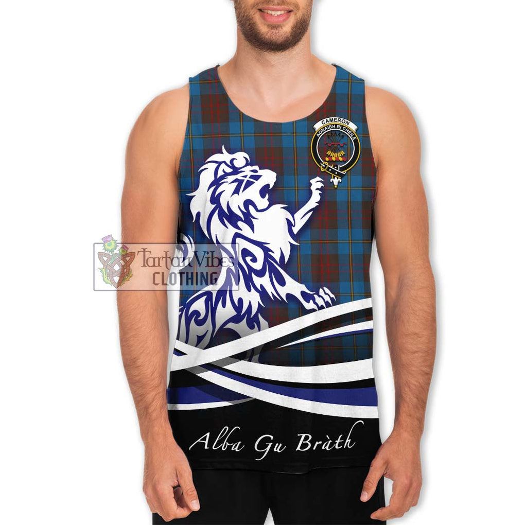 Cameron Hunting Tartan Men's Tank Top with Alba Gu Brath Regal Lion Emblem Men - Tartanvibesclothing Shop