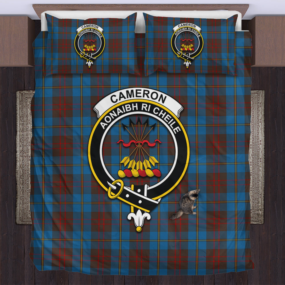 Cameron Hunting Tartan Bedding Set with Family Crest US Bedding Set - Tartan Vibes Clothing