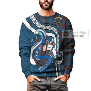 Cameron Hunting Tartan Sweatshirt with Epic Bagpipe Style