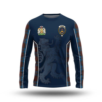 Cameron Hunting Tartan Long Sleeve T-Shirt with Family Crest and Lion Rampant Vibes Sport Style