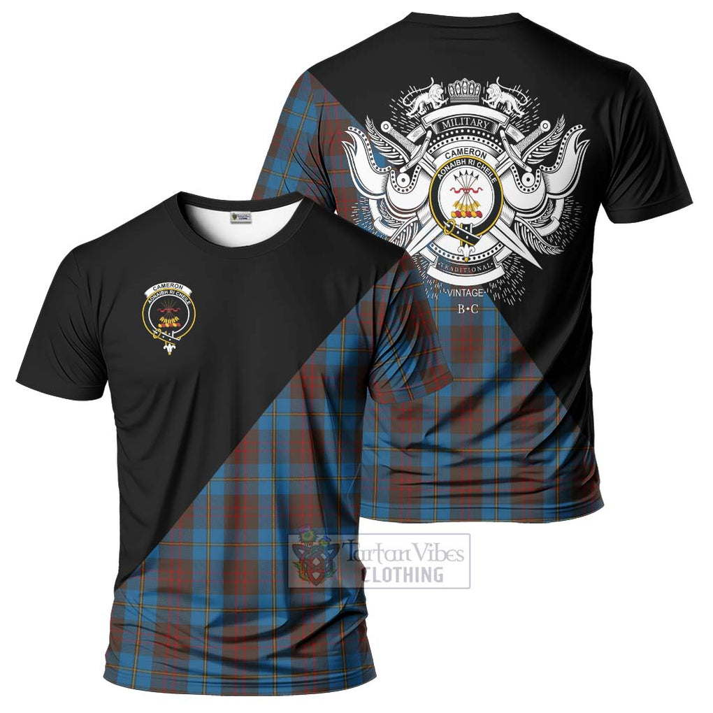 Cameron Hunting Tartan T-Shirt with Family Crest and Military Logo Style Kid's Shirt - Tartanvibesclothing Shop