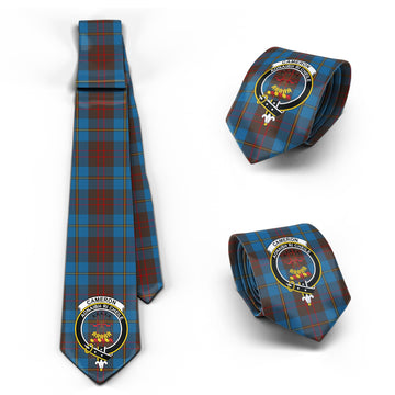 Cameron Hunting Tartan Classic Necktie with Family Crest