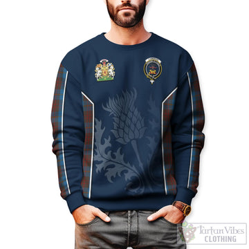 Cameron Hunting Tartan Sweatshirt with Family Crest and Scottish Thistle Vibes Sport Style