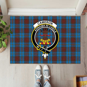 Cameron Hunting Tartan Door Mat with Family Crest