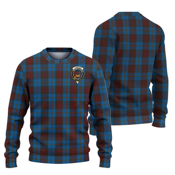 Cameron Hunting Tartan Knitted Sweater with Family Crest