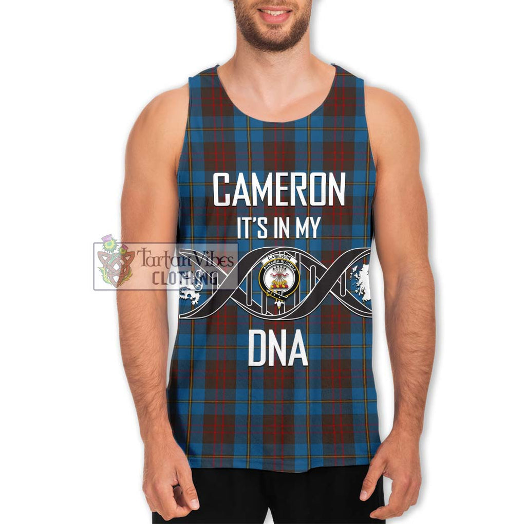 Cameron Hunting Tartan Men's Tank Top with Family Crest DNA In Me Style Men - Tartanvibesclothing Shop