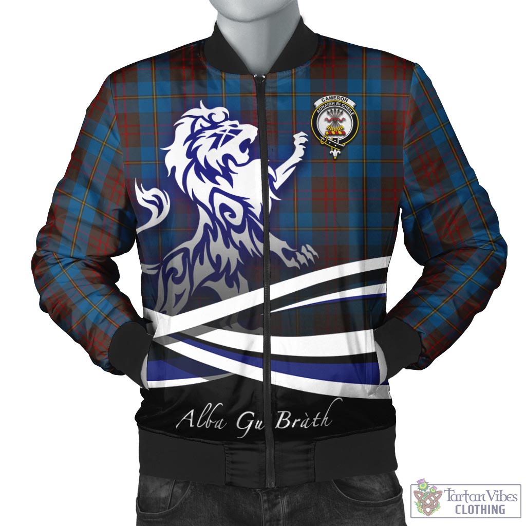 Tartan Vibes Clothing Cameron Hunting Tartan Bomber Jacket with Alba Gu Brath Regal Lion Emblem