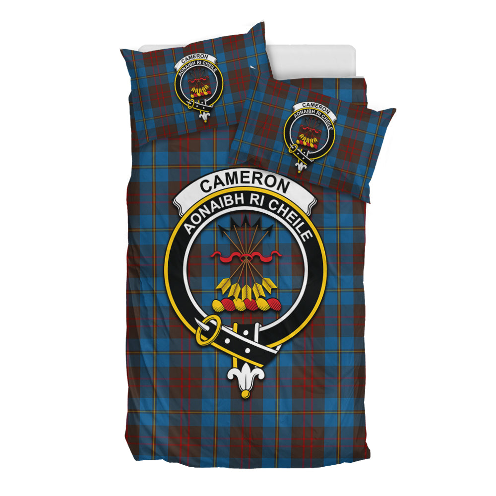 Cameron Hunting Tartan Bedding Set with Family Crest - Tartan Vibes Clothing