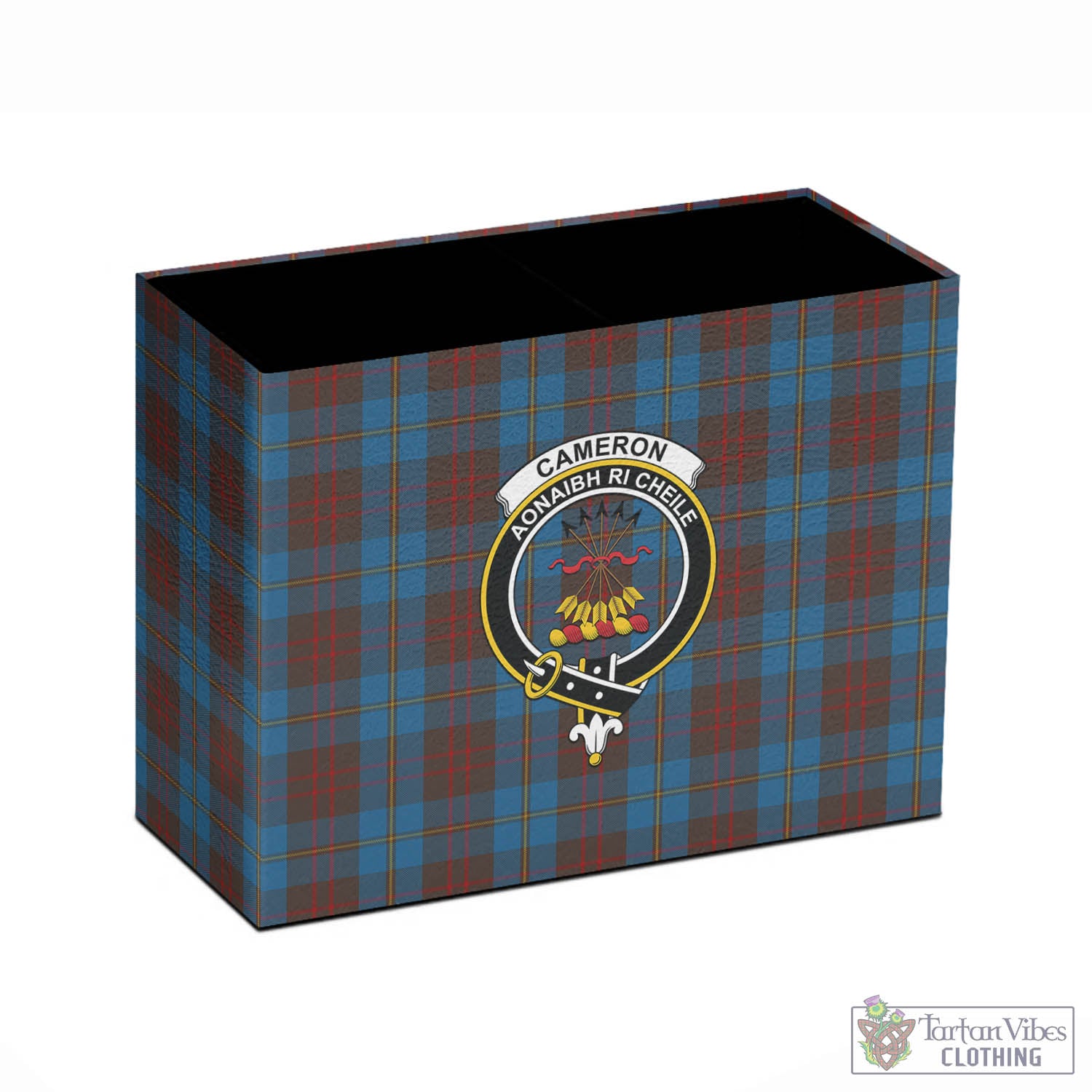 Tartan Vibes Clothing Cameron Hunting Tartan Pen Holder with Family Crest