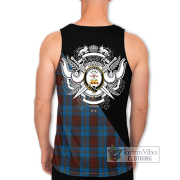 Cameron Hunting Tartan Men's Tank Top with Family Crest and Military Logo Style