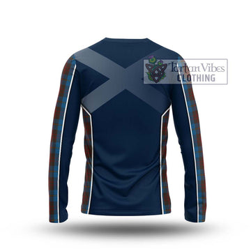 Cameron Hunting Tartan Long Sleeve T-Shirt with Family Crest and Lion Rampant Vibes Sport Style