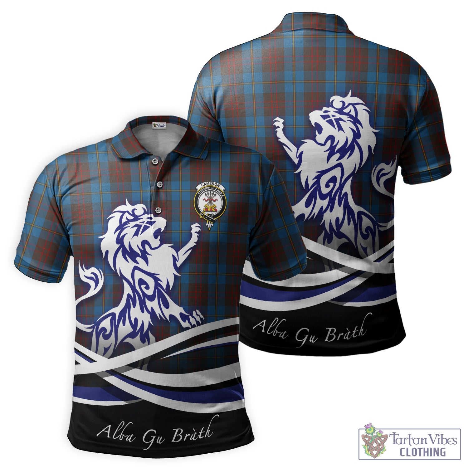 cameron-hunting-tartan-polo-shirt-with-alba-gu-brath-regal-lion-emblem