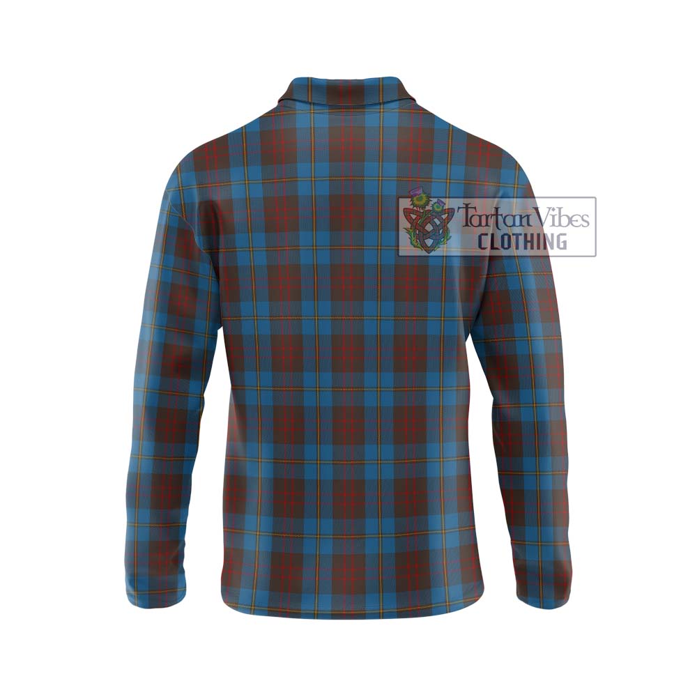 Cameron Hunting Tartan Long Sleeve Polo Shirt with Family Crest DNA In Me Style - Tartanvibesclothing Shop