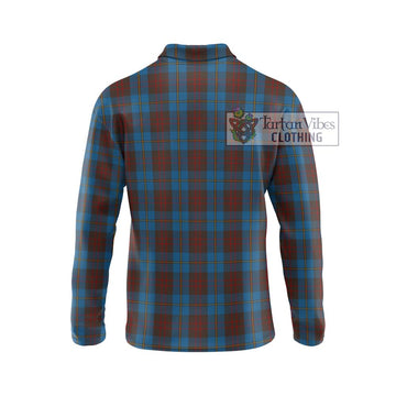 Cameron Hunting Tartan Long Sleeve Polo Shirt with Family Crest DNA In Me Style