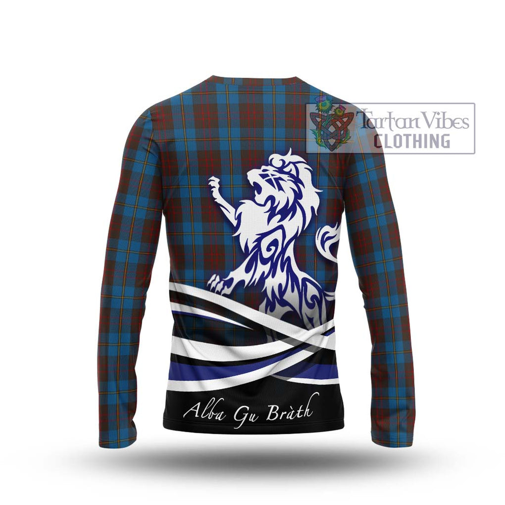 Cameron Hunting Tartan Long Sleeve T-Shirt with Alba Gu Brath Regal Lion Emblem - Tartanvibesclothing Shop