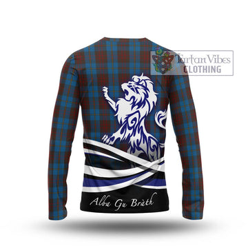 Cameron Hunting Tartan Long Sleeve T-Shirt with Alba Gu Brath Regal Lion Emblem