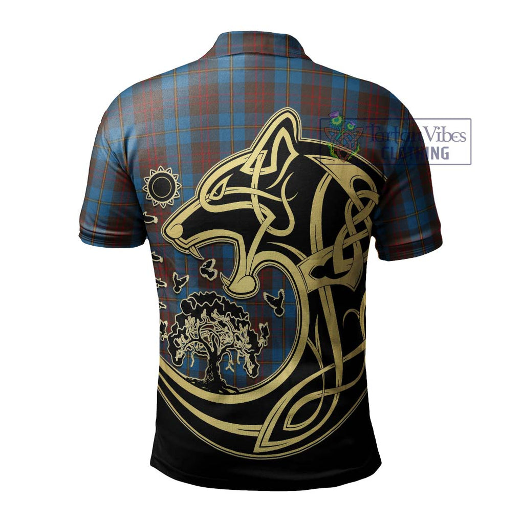 Cameron Hunting Tartan Polo Shirt with Family Crest Celtic Wolf Style - Tartanvibesclothing Shop