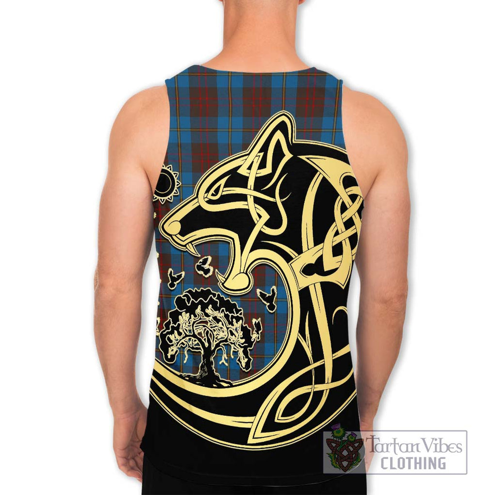 Cameron Hunting Tartan Men's Tank Top with Family Crest Celtic Wolf Style - Tartan Vibes Clothing