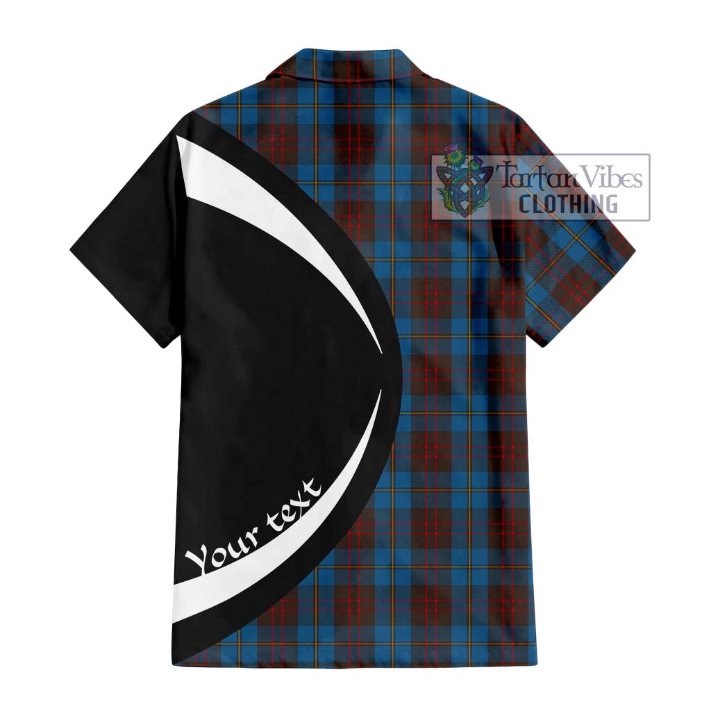 Tartan Vibes Clothing Cameron Hunting Tartan Short Sleeve Button Up with Family Crest Circle Style