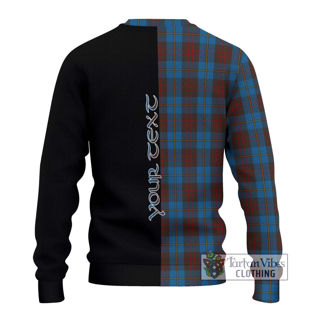 Cameron Hunting Tartan Knitted Sweater with Family Crest and Half Of Me Style - Tartanvibesclothing Shop