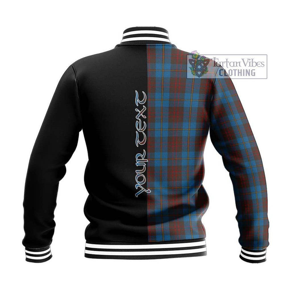 Cameron Hunting Tartan Baseball Jacket with Family Crest and Half Of Me Style - Tartanvibesclothing Shop