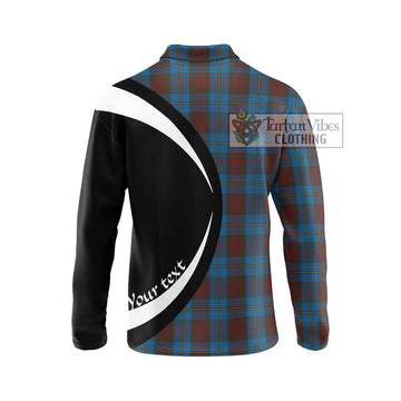 Cameron Hunting Tartan Long Sleeve Polo Shirt with Family Crest Circle Style